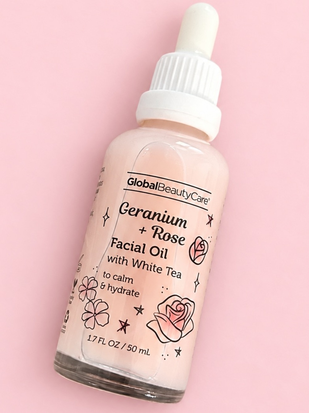 Global Beauty Care Geranium Rose Facial Oil with White Tea